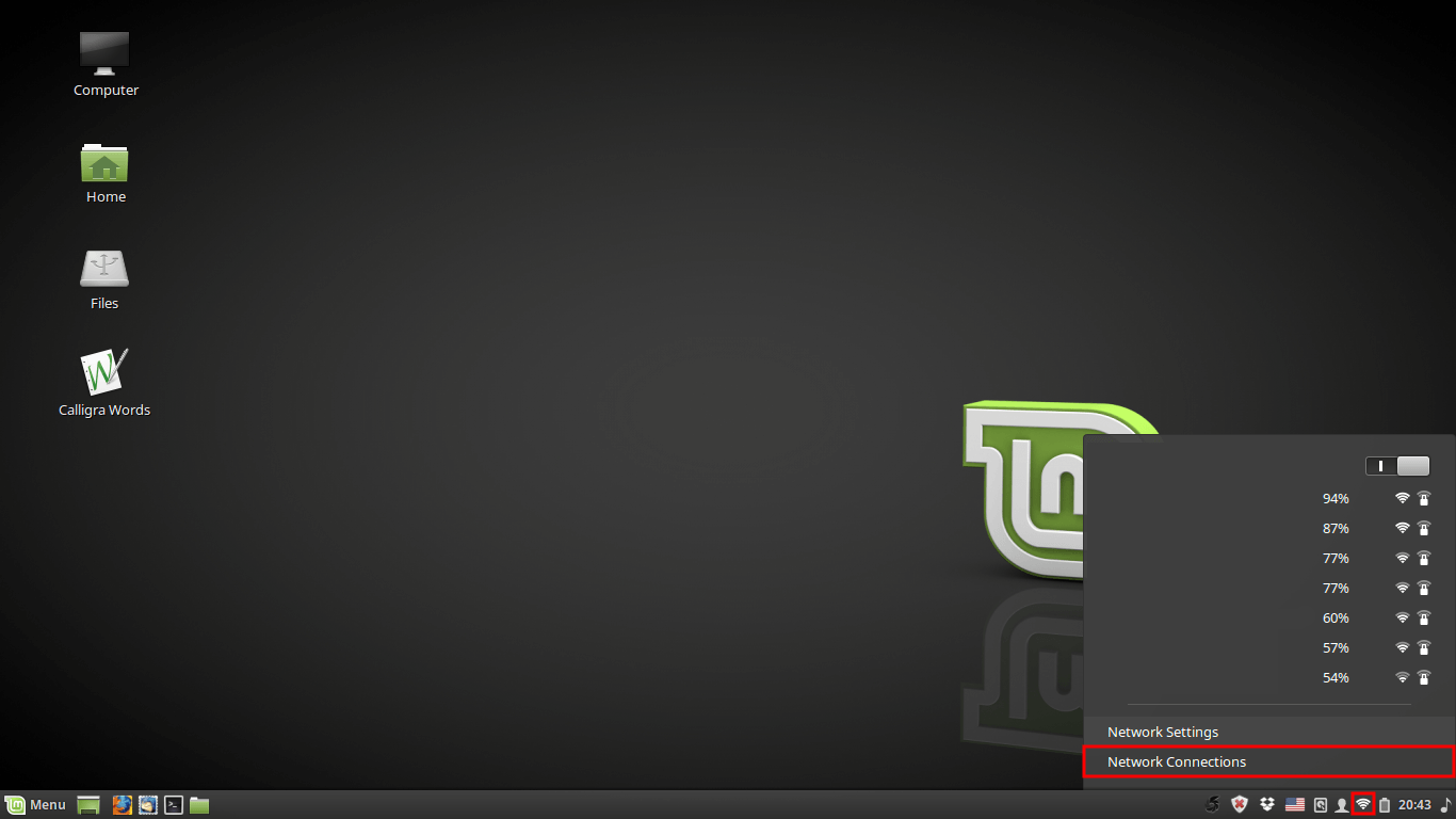 Зображення панелі задач Linux Mint